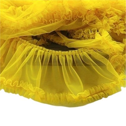 Tüll 3D Plissee-Netzstoff, Rüschenfransen, Spitzenrandbesatz, besticktes Band, Brautkleid, Nähzubehör 15 cm(Yellow) von YGLEEULI