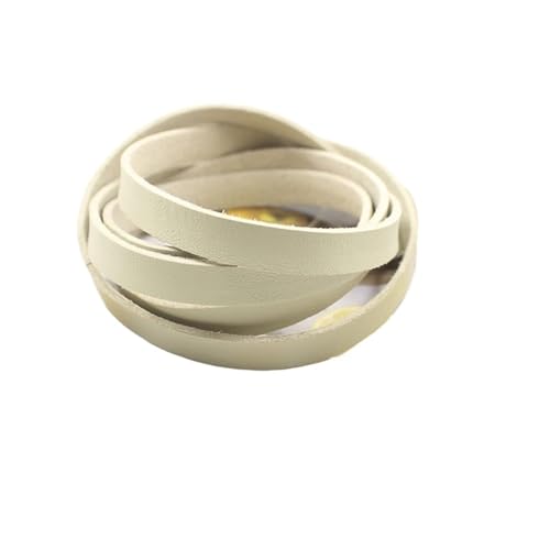 YGLEEULI 1meter 10MM Flache Leder Bunte Lederband Schnur String Seil DIY Halskette Armband Machen für DIY(Cream) von YGLEEULI