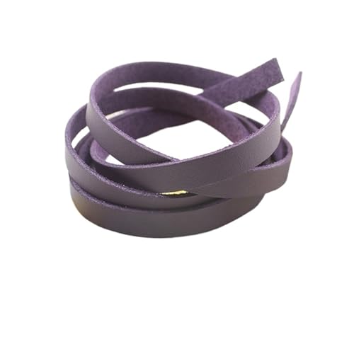 YGLEEULI 1meter 10MM Flache Leder Bunte Lederband Schnur String Seil DIY Halskette Armband Machen für DIY(Dark Purple) von YGLEEULI