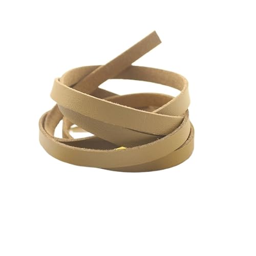 YGLEEULI 1meter 10MM Flache Leder Bunte Lederband Schnur String Seil DIY Halskette Armband Machen für DIY(Light Coffee) von YGLEEULI