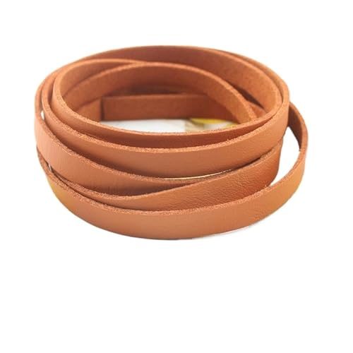 YGLEEULI 1meter 10MM Flache Leder Bunte Lederband Schnur String Seil DIY Halskette Armband Machen für DIY(Orange) von YGLEEULI
