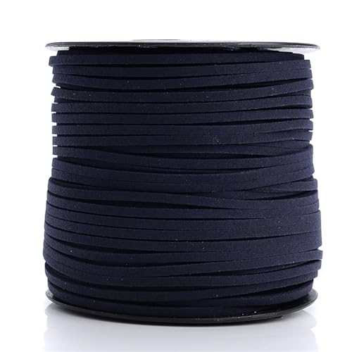 YGLEEULI 2,5 mm flaches Wildlederband, Lederseil, handgefertigt, Fadenschnur for Schmuck, Armbänder, Halsketten, Schlüsselanhänger für DIY(Blue,5meters) von YGLEEULI