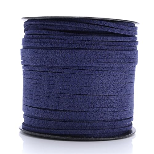 YGLEEULI 2,5 mm flaches Wildlederband, Lederseil, handgefertigt, Fadenschnur for Schmuck, Armbänder, Halsketten, Schlüsselanhänger für DIY(Blue Purple,20meters) von YGLEEULI