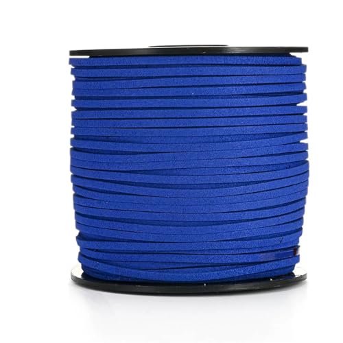 YGLEEULI 2,5 mm flaches Wildlederband, Lederseil, handgefertigt, Fadenschnur for Schmuck, Armbänder, Halsketten, Schlüsselanhänger für DIY(Dark Blue,20meters) von YGLEEULI