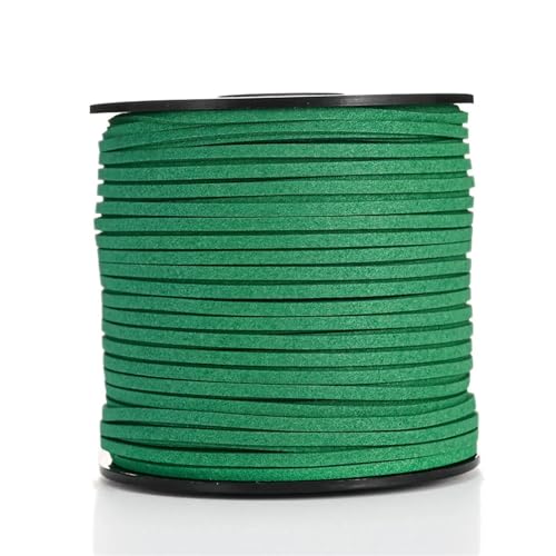 YGLEEULI 2,5 mm flaches Wildlederband, Lederseil, handgefertigt, Fadenschnur for Schmuck, Armbänder, Halsketten, Schlüsselanhänger für DIY(Green,20meters) von YGLEEULI