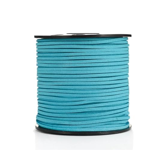 YGLEEULI 2,5 mm flaches Wildlederband, Lederseil, handgefertigt, Fadenschnur for Schmuck, Armbänder, Halsketten, Schlüsselanhänger für DIY(Lake Blue,20meters) von YGLEEULI