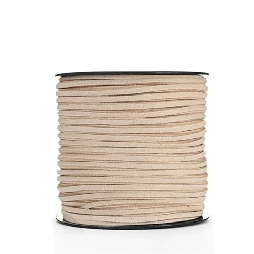 YGLEEULI 2,5 mm flaches Wildlederband, Lederseil, handgefertigt, Fadenschnur for Schmuck, Armbänder, Halsketten, Schlüsselanhänger für DIY(Light Khaki,20meters) von YGLEEULI