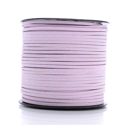YGLEEULI 2,5 mm flaches Wildlederband, Lederseil, handgefertigt, Fadenschnur for Schmuck, Armbänder, Halsketten, Schlüsselanhänger für DIY(Light Purple,20meters) von YGLEEULI