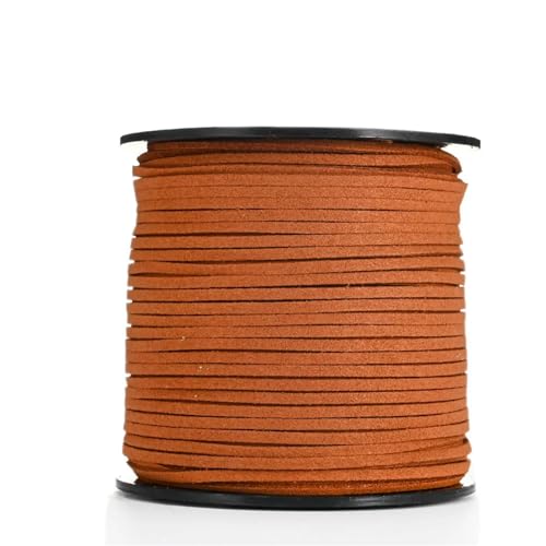YGLEEULI 2,5 mm flaches Wildlederband, Lederseil, handgefertigt, Fadenschnur for Schmuck, Armbänder, Halsketten, Schlüsselanhänger für DIY(Orange,20meters) von YGLEEULI