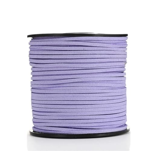 YGLEEULI 2,5 mm flaches Wildlederband, Lederseil, handgefertigt, Fadenschnur for Schmuck, Armbänder, Halsketten, Schlüsselanhänger für DIY(Purple,20meters) von YGLEEULI
