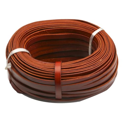 YGLEEULI 2 Meter Echtleder Kordel Streifen Flachseil Schnur DIY Vintage Armband Halskette Geflochten Handwerk Schmuckherstellung 10x2mm für DIY(Dark Brown) von YGLEEULI