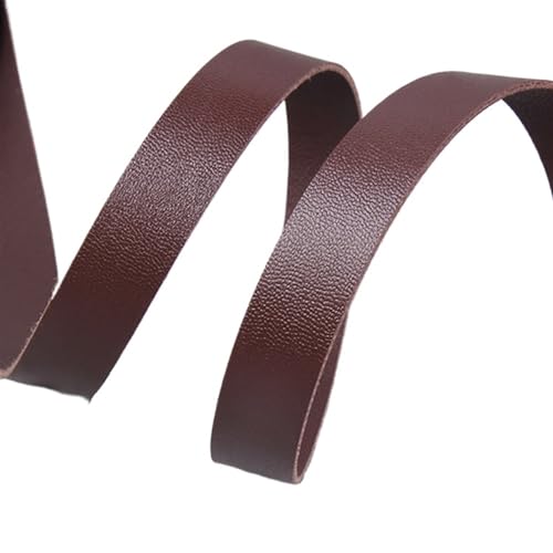 YGLEEULI 2 Meter Flache Leder Schmuck Schnur String Spitze Seil DIY Tasche Halskette Armband für DIY(Dark Coffee,Width 15mm) von YGLEEULI