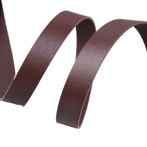 YGLEEULI 2 Meter Flache Leder Schmuck Schnur String Spitze Seil DIY Tasche Halskette Armband für DIY(Dark Coffee,Width 25mm) von YGLEEULI