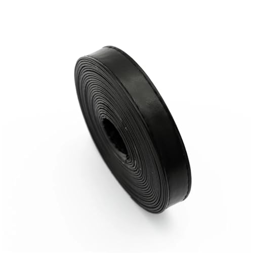 YGLEEULI 2 Meter Leder Rucksackgurt Erkenntnisse Flache Lederschnur Schnur Seil DIY Tasche Halskette Armband Machen für DIY(Black) von YGLEEULI