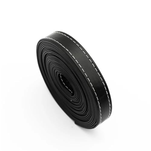 YGLEEULI 2 Meter Leder Rucksackgurt Erkenntnisse Flache Lederschnur Schnur Seil DIY Tasche Halskette Armband Machen für DIY(Black White) von YGLEEULI