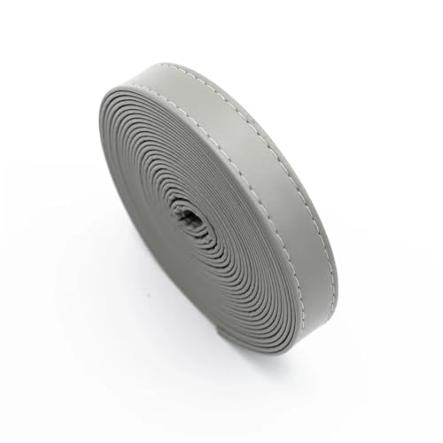 YGLEEULI 2 Meter Leder Rucksackgurt Erkenntnisse Flache Lederschnur Schnur Seil DIY Tasche Halskette Armband Machen für DIY(Gray) von YGLEEULI