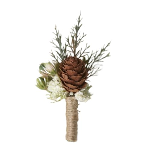 YGLEEULI 2 Stücke Trockenblumenbroschen Männer Hochzeit Corsage Bankett Party Bräutigam Anzug Kleid Rose Brustnadel Accessoire Liebe für Tanzparty(C) von YGLEEULI