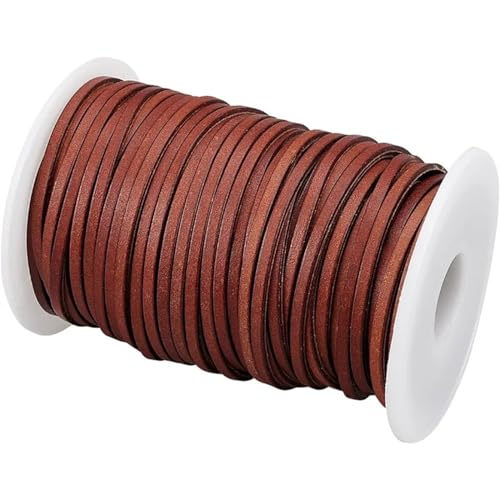 YGLEEULI 32 Yard Flacher Lederstreifen, Kunstlederkordel, Flechtkordel for DIY-Halsketten, Schmuckherstellung, Schnürsenkel, 4 mm für DIY YGLEEULI 32 Yard Flacher Lederstreifen, Kunstlederkordel, Flechtkordel for DIY-Halsketten, Schmuckherstellung, Schnürsenkel, 4 mm für DIY von YGLEEULI