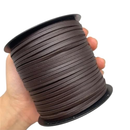 YGLEEULI 3MM braun Wildleder Schnur Leder Spitze for DIY handgemachte Perlen Armband Schmuck Machen Flache Schnur für DIY(100 Yards) von YGLEEULI