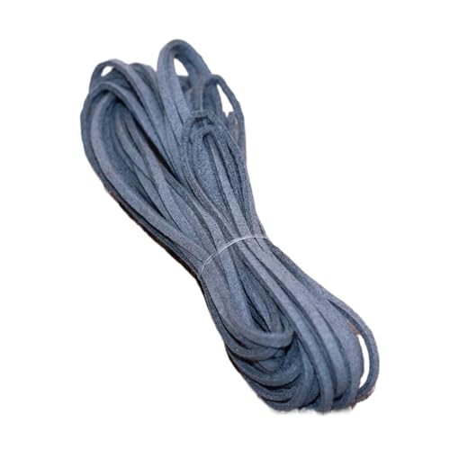 YGLEEULI 5 Meter Lederschnur, flach, Wildlederschnur, Faden, DIY-Armbandzubehör, Seilschnur zur Schmuckherstellung, 3 mm dick für DIY(14) von YGLEEULI
