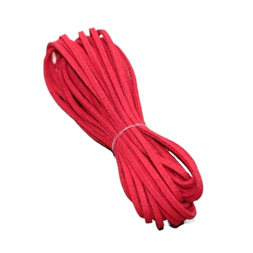 YGLEEULI 5 Meter Lederschnur, flach, Wildlederschnur, Faden, DIY-Armbandzubehör, Seilschnur zur Schmuckherstellung, 3 mm dick für DIY(7) von YGLEEULI