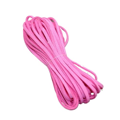 YGLEEULI 5 Meter Lederschnur, flach, Wildlederschnur, Faden, DIY-Armbandzubehör, Seilschnur zur Schmuckherstellung, 3 mm dick für DIY(9) von YGLEEULI