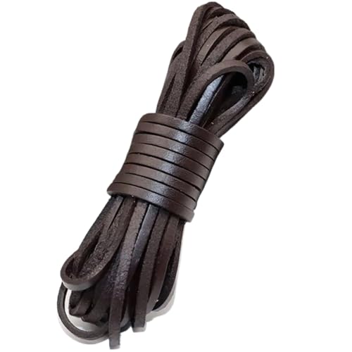 YGLEEULI 5 Meter Retro-Echtlederband, 3 mm, Flacher Strang, Lederseil, passend for Halsketten und Armbänder, DIY-Schmuckherstellung, Zubehör für DIY(02) von YGLEEULI