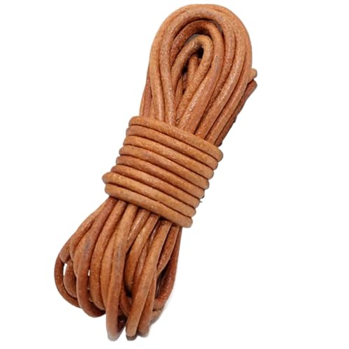 YGLEEULI 5 Meter Retro-Echtlederband, 3 mm, Flacher Strang, Lederseil, passend for Halsketten und Armbänder, DIY-Schmuckherstellung, Zubehör für DIY(09) von YGLEEULI