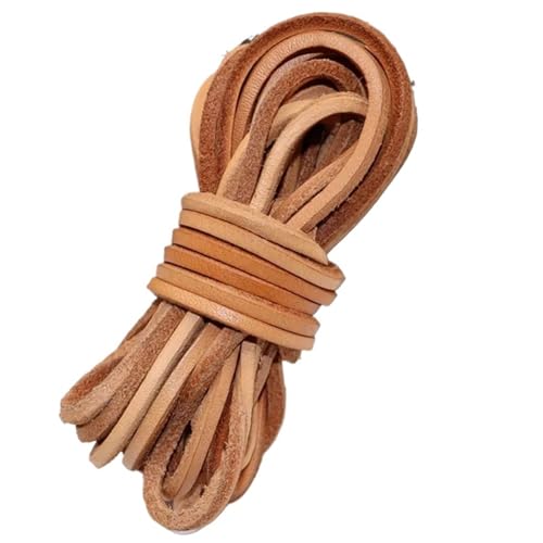 YGLEEULI 5 Meter Retro-Echtlederband, 3 mm, Flacher Strang, Lederseil, passend for Halsketten und Armbänder, DIY-Schmuckherstellung, Zubehör für DIY(24) von YGLEEULI
