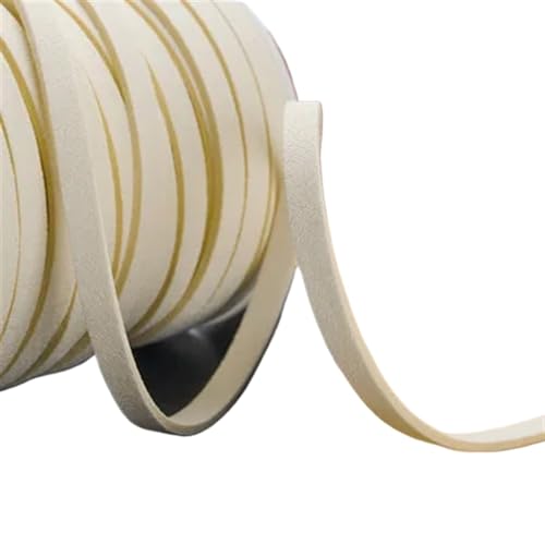 YGLEEULI 5 Yards 5MM Flache geflochtene Wildlederschnur Ledergürtel for die Schmuckherstellung DIY handgefertigte Armbandschnüre für DIY(Cream) von YGLEEULI