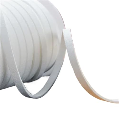 YGLEEULI 5 Yards 5MM Flache geflochtene Wildlederschnur Ledergürtel for die Schmuckherstellung DIY handgefertigte Armbandschnüre für DIY(White) von YGLEEULI