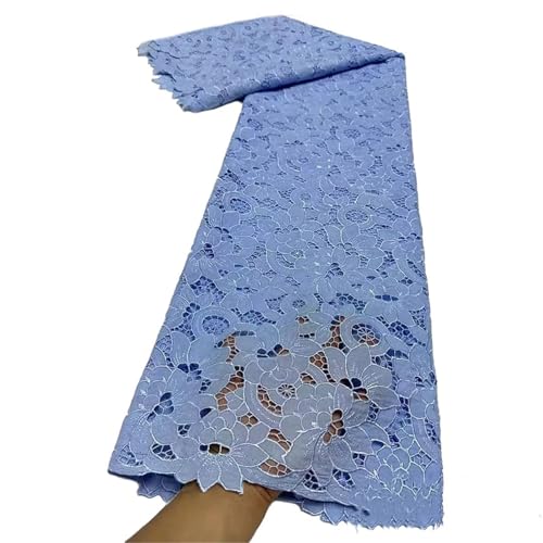 YGLEEULI 5 Yards Guipure Schnur Spitze Stoff Pailletten Mesh Milch Seide Stickerei Spitze Stoff Frauen Nähen(Color 3) von YGLEEULI