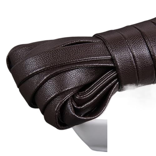 YGLEEULI 5meter Bunte Flache Weiche Leder Umweltfreundliche Leder Schnur String Seil DIY Halskette Armband Machen für DIY(Dark Coffee,5mm) von YGLEEULI