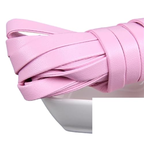 YGLEEULI 5meter Bunte Flache Weiche Leder Umweltfreundliche Leder Schnur String Seil DIY Halskette Armband Machen für DIY(Pink,10mm) von YGLEEULI