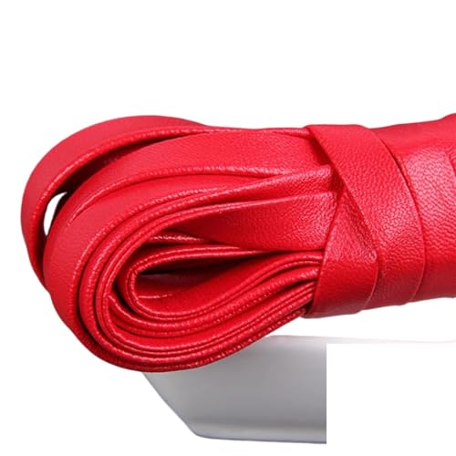 YGLEEULI 5meter Bunte Flache Weiche Leder Umweltfreundliche Leder Schnur String Seil DIY Halskette Armband Machen für DIY(Red,5mm) von YGLEEULI