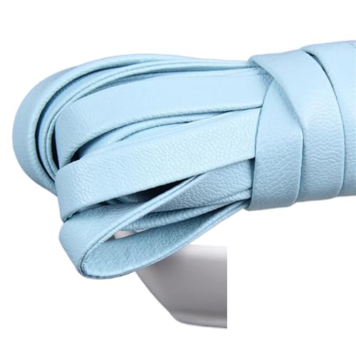 YGLEEULI 5meter Bunte Flache Weiche Leder Umweltfreundliche Leder Schnur String Seil DIY Halskette Armband Machen für DIY(Sky Blue,15mm) von YGLEEULI