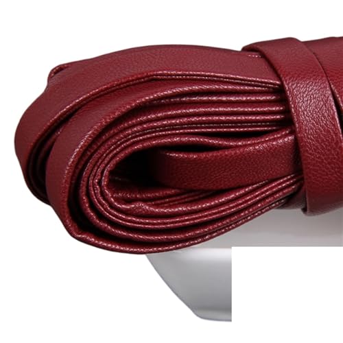 YGLEEULI 5meter Bunte Flache Weiche Leder Umweltfreundliche Leder Schnur String Seil DIY Halskette Armband Machen für DIY(Wine red,4mm) von YGLEEULI