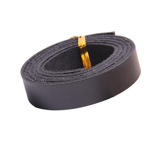 YGLEEULI 80cm Kein Schweißen Flache Echtes Leder Schmuck Schnur String Spitze Seil DIY Halskette Armband für DIY(Black,8mm) von YGLEEULI