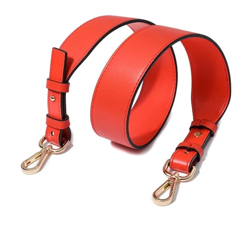 YGLEEULI Abnehmbarer Leder-Umhängetaschen-Verstellgurt, Handtaschen-Geldbörsengriffe mit Schnallen als Taschengurt-Ersatz, 3,8 cm Breite für Handtasche(Bright red) von YGLEEULI