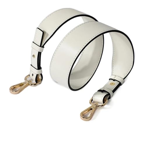 YGLEEULI Abnehmbarer Leder-Umhängetaschen-Verstellgurt, Handtaschen-Geldbörsengriffe mit Schnallen als Taschengurt-Ersatz, 3,8 cm Breite für Handtasche(White) von YGLEEULI