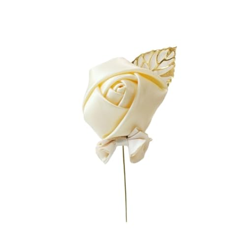YGLEEULI Boutonniere for Männer, handgefertigt, Bräutigam-Ansteckblume, Seidenrose, Hochzeitsbedarf, Festival, Abschlussball, Party-Dekor für Tanzparty(15) von YGLEEULI