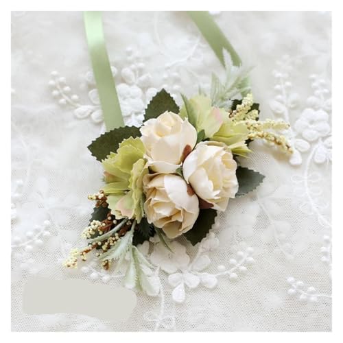 YGLEEULI Bräutigam Boutonniere Mann Pin Anzug Corsage Braut Knopfloch Hochzeit Handgelenk Blume Party Ehe Dekor Künstliche Seide Rose Blumen für Tanzparty(02) von YGLEEULI