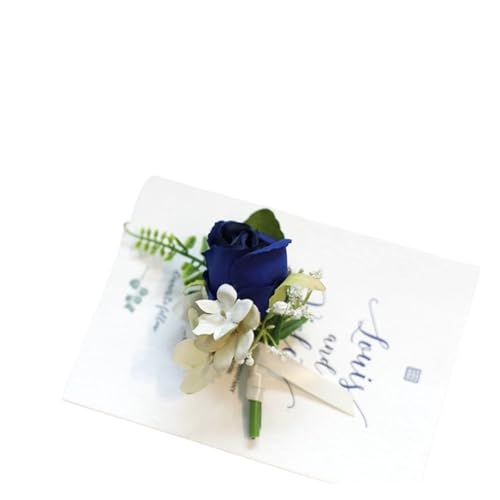 YGLEEULI Bräutigam Boutonniere Mann Pin Anzug Corsage Braut Knopfloch Hochzeit Handgelenk Blume Party Ehe Dekor Künstliche Seide Rose Blumen für Tanzparty(C) von YGLEEULI