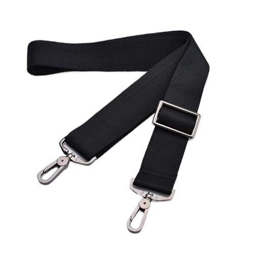 YGLEEULI Computertaschengurt aus Nylon for Handtaschen, Aktentaschen, Umhängetaschen, Schultergurte, verstellbare Lange Bänder, schwarz, 3,8 cm Breite für Handtasche(Black-Grey Buckle) von YGLEEULI