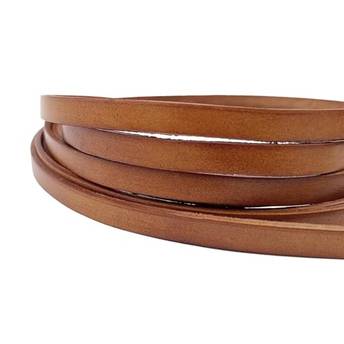 YGLEEULI Flacher Streifen aus Rindsleder, echte Kordel, farbig beschichtet, for selbstgemachte Armbänder und Halsketten, 8 mm Breite, 2 mm Dicke, 1 Yard für DIY(Brown) von YGLEEULI