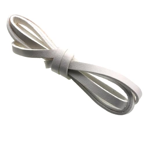 YGLEEULI Flaches Wildlederband, weiches Lederband, Schnurseil for die Herstellung von Halsketten, Armbändern und Schmuck for Selbermachen für DIY(White,20mm 2 Meters) von YGLEEULI
