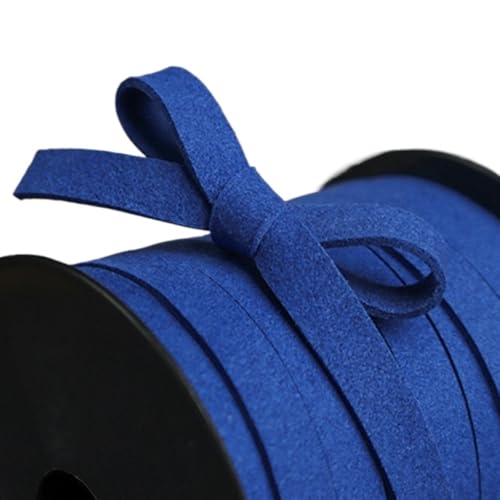 YGLEEULI Flat Suede Braided Cord Leather Belt for Jewelry Making DIY Handmade Bracelet Cords 5yards 10MM für DIY(11 Blue) von YGLEEULI