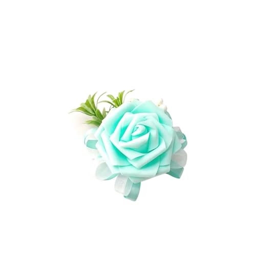 YGLEEULI Handgelenk Corsage Hochzeit Armband Brautjungfer Blumen Hochzeit Corsage Armband Hochzeit Trauzeuge Ehe Zubehör für Tanzparty(Blue1) von YGLEEULI