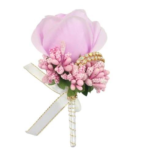 YGLEEULI Hochzeitsanstecker und Boutonnieres Künstliche Rosen Seide Bräutigam Boutonniere Blume Trauzeuge Knopfloch Mariage Zubehör für Tanzparty(13) von YGLEEULI