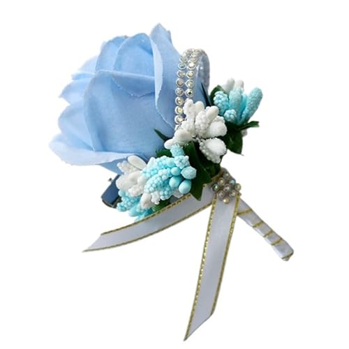 YGLEEULI Hochzeitsanstecker und Boutonnieres Künstliche Rosen Seide Bräutigam Boutonniere Blume Trauzeuge Knopfloch Mariage Zubehör für Tanzparty(18) von YGLEEULI